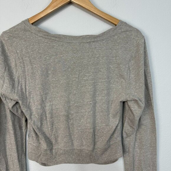 Free People Movement Undertow Long Sleeve Cropped Top Heather Grey Size M - Picture 8 of 16